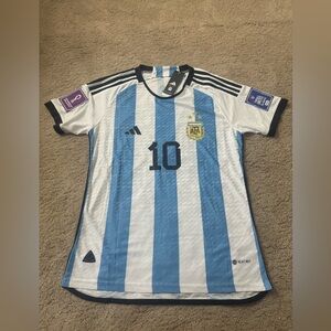 Messi Argentina soccer jersey 2022 world cup (3stars) Fifa & champions Patch XL
